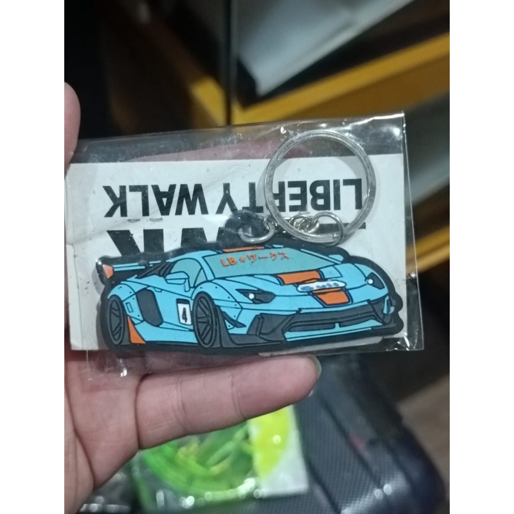Liberty Walk LBWK Lamborghini Aventador Gulf Keychain Rubber Japan