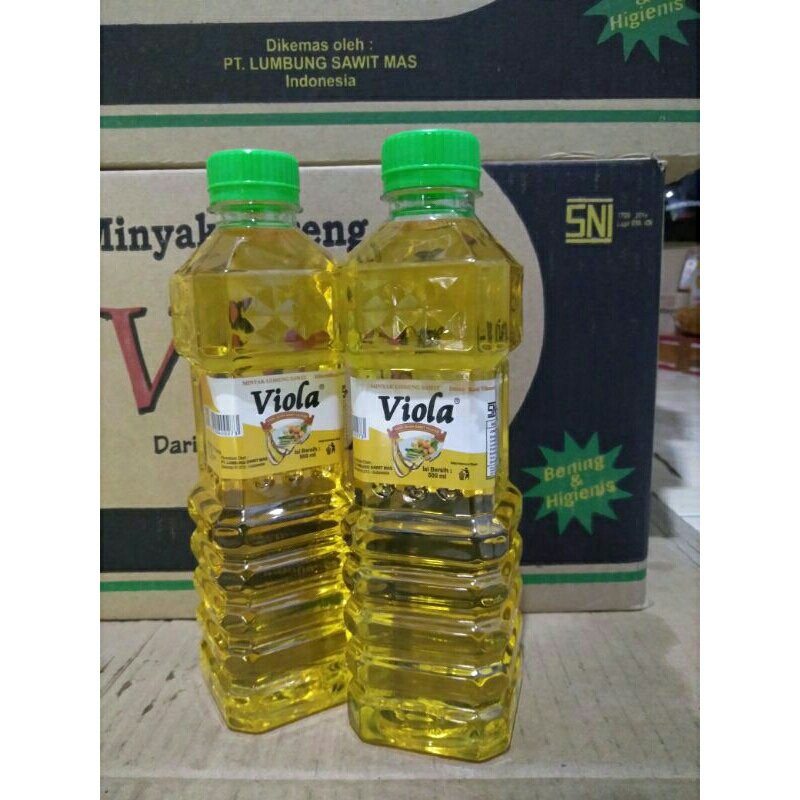 

Minyak goreng viola 500 ml botol 1 dus isi 24 botol