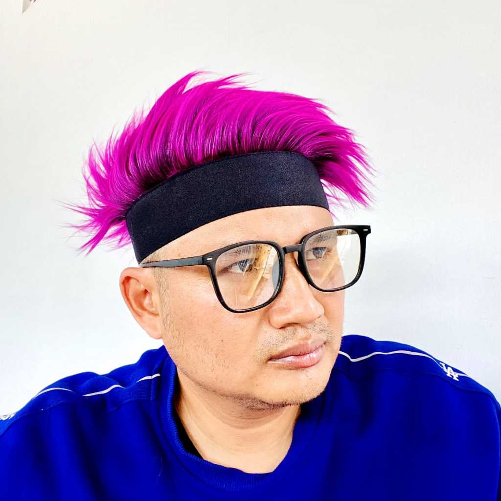 [Warna Ungu Tua] Topi Rambut Palsu | Topi Wig | Wig Topi |Topi Wig Gojo Satoru |Wig Gojo Satoru | To
