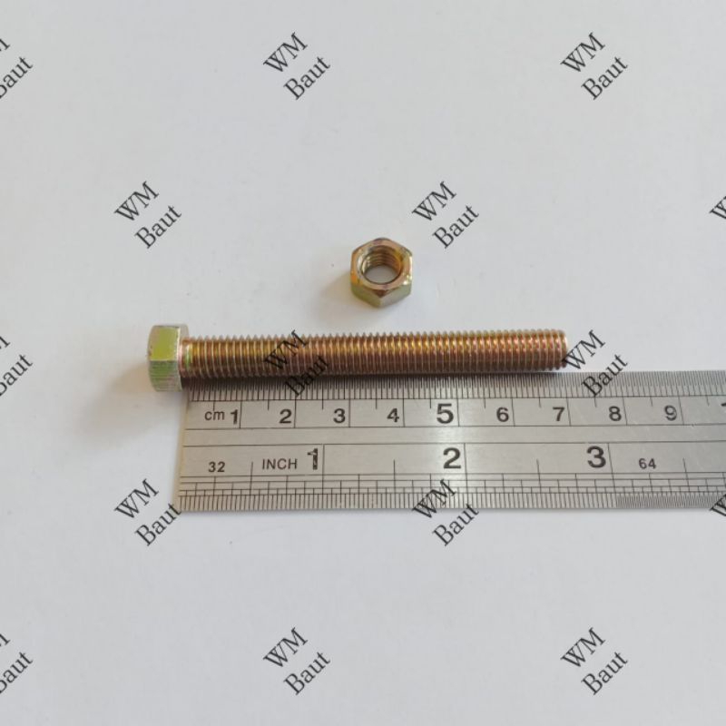 10pcs Baut Mur 17 Panjang 7cm - 12x70 M12x70 12mm x 70mm