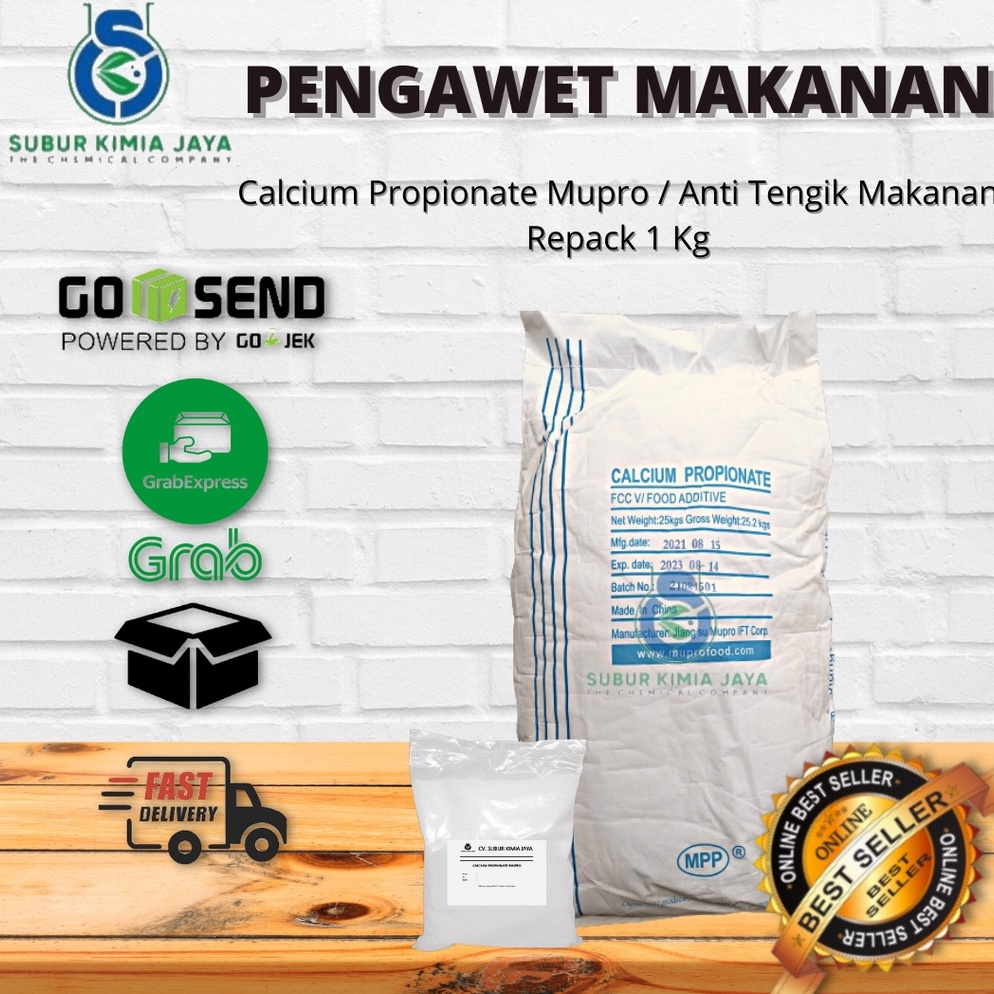 

WQO241 FREE ONGKIR Calcium Propionate Powder Mupro Ex RRC Food Grade Anti Tengik 1 KG