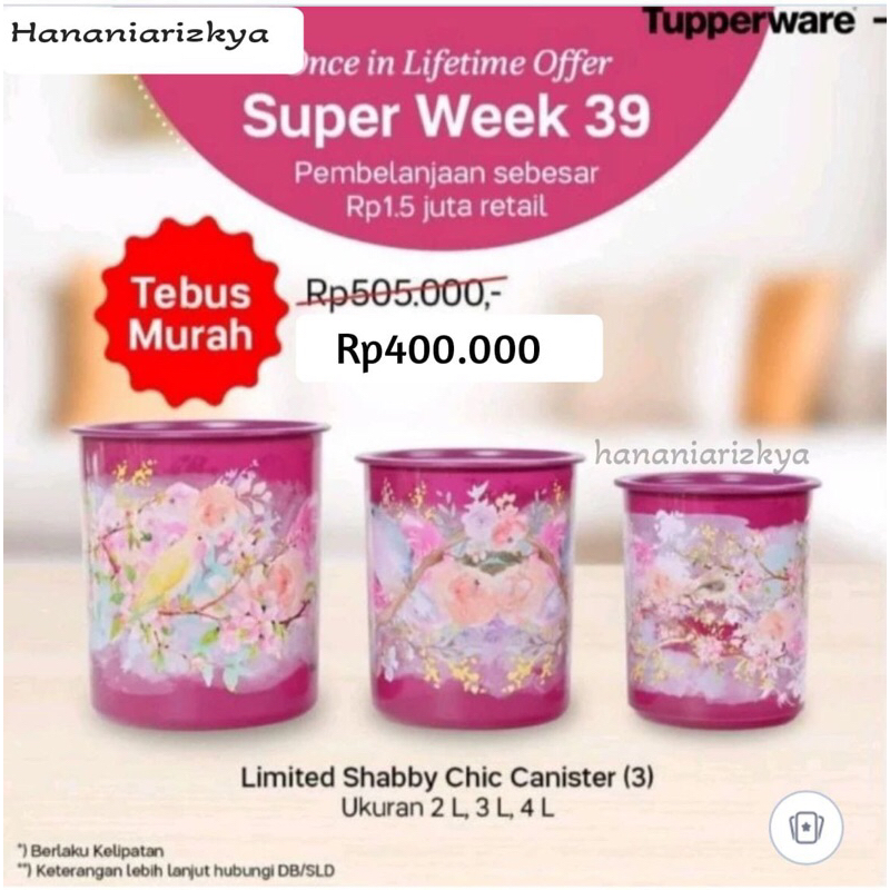shabby chic canister limited (3) tupperware