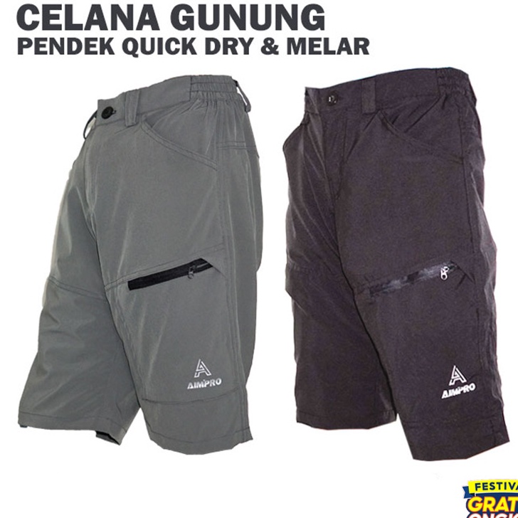 Promo Celana Gunung Ringan Celana Pendek Hiking Trekking Outdoor Quickdry AIMPRO