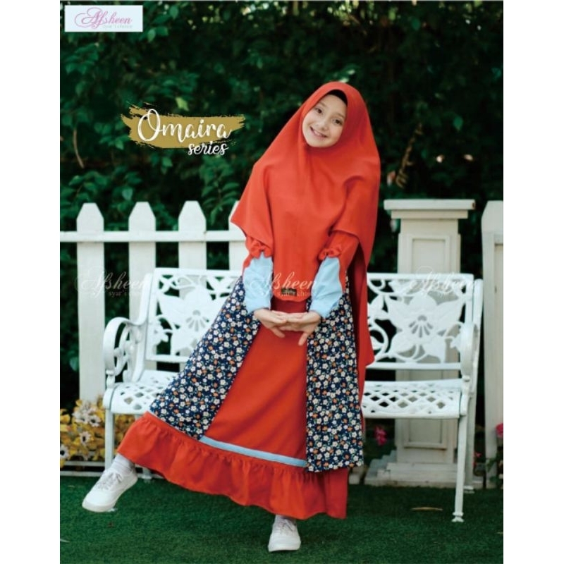 GAMIS ANAK PEREMPUAN MOTIF SET JILBAB 7-9 TAHUN