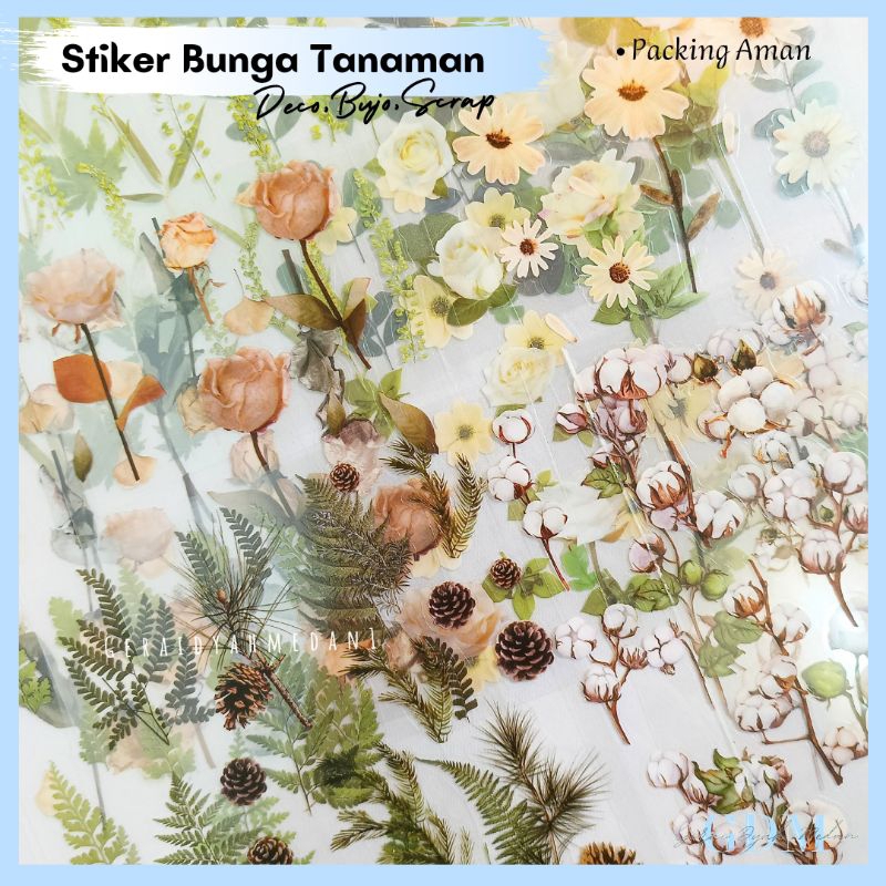 

Stiker Bunga Tanaman 3 Lembar Part II Deco Bujo Scrapbook