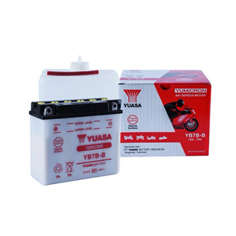 Aki Yuasa YB7B-B | Aki Basah Motor Tiger, Scorpio, Nouvo, Hercules & Mega Pro | Aki Basah