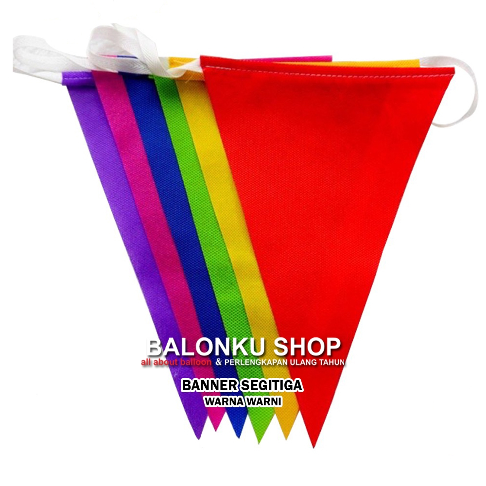 Banner Polos / Banner Warna Warni / Bunting Flag Polos Warna Warni