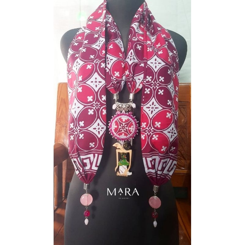 MARA Kalung Batik Syal Wayang/ Kalung Batik Etnik