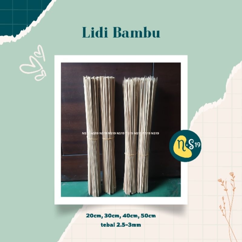 Tusukan kentang spiral 50cm lidi bambu Tusukan bambu