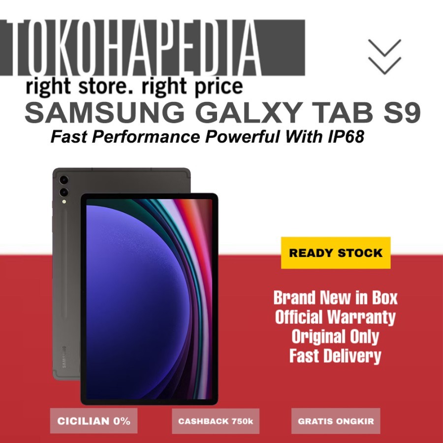 Samsung TAB S9 12GB 128GB Samsung Galaxy TAB S9 Plus 12GB 256GB Resmi