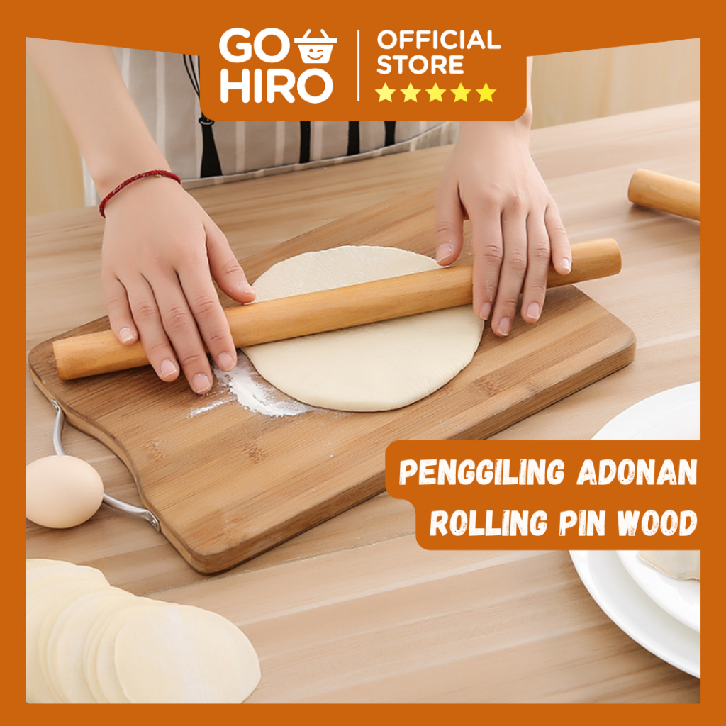 Rolling Pin Wooden Penggilas Adonan Kue/ Penggiling Adonan Baking Bahan Kayu Stik