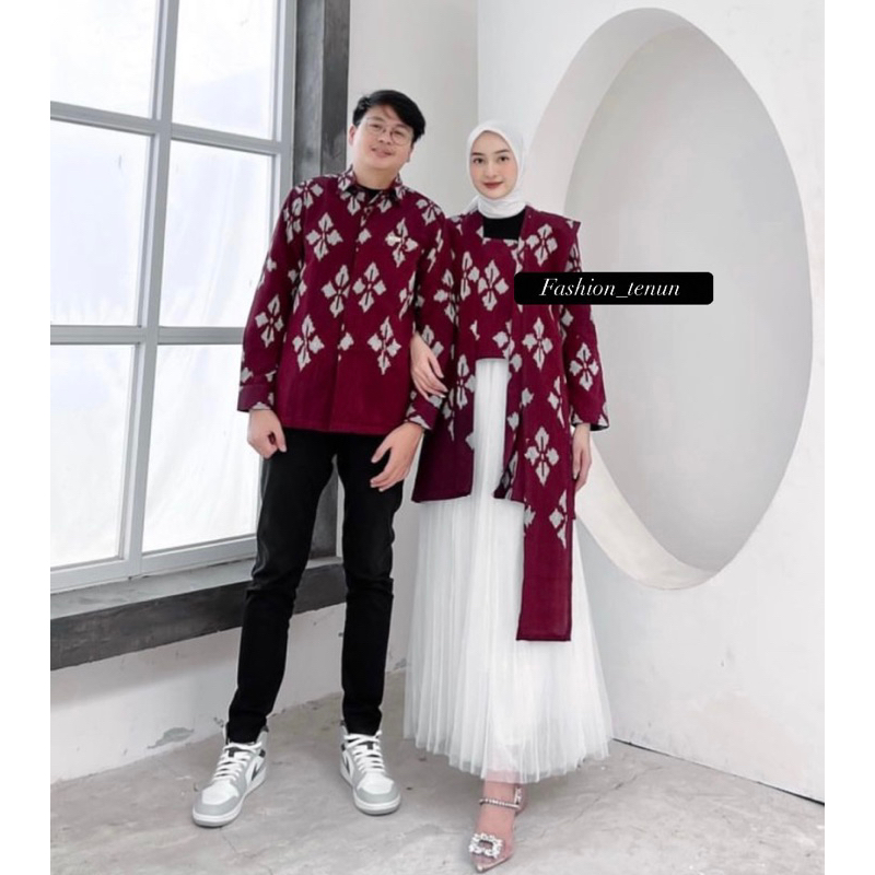 BAJU TENUN (WIDURI ROSA COUPLE) / BAJU LEBARAN / DRESS LEBARAN / DRESS KONDANGAN / DRESS ACARA KANTO