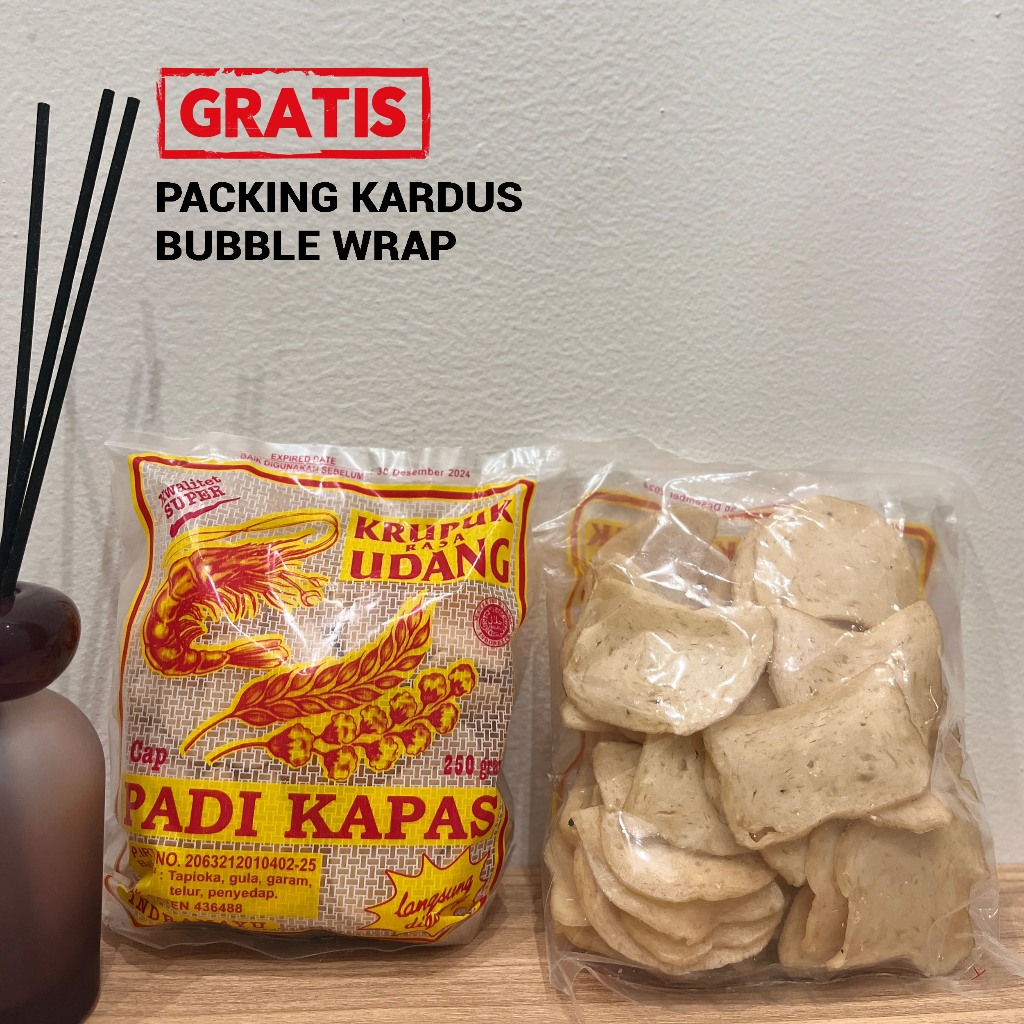 

Kerupuk Udang Padi Kapas Ukuran Sedang 250gr ASLI INDRAMAYU