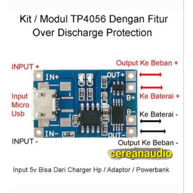 MODUL TP4056 PROTECT MODUL CHARGER BATERAI 18650