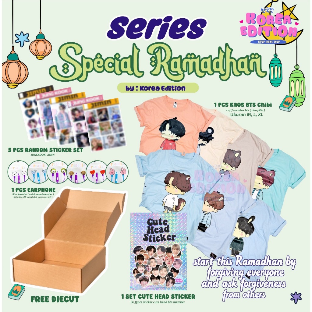 Hampers Series Special Ramadhan BTS Kpop Gift Box Set Jungkook Jimin Taehyung