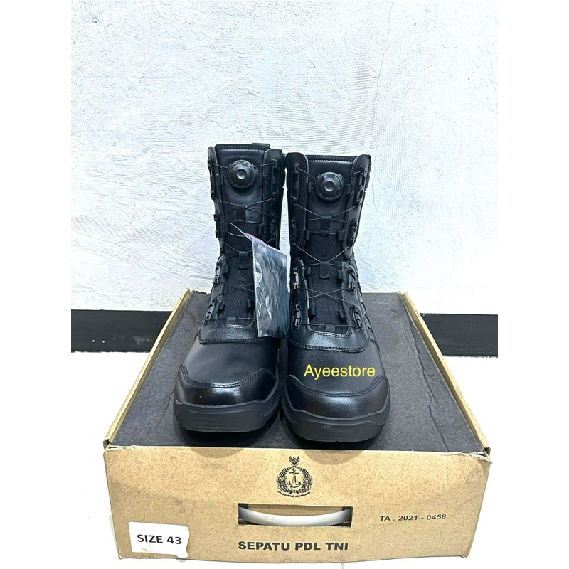 sepatu pdl tali putar asli jatah TNI AL original/ sepatu pdl bocorocco