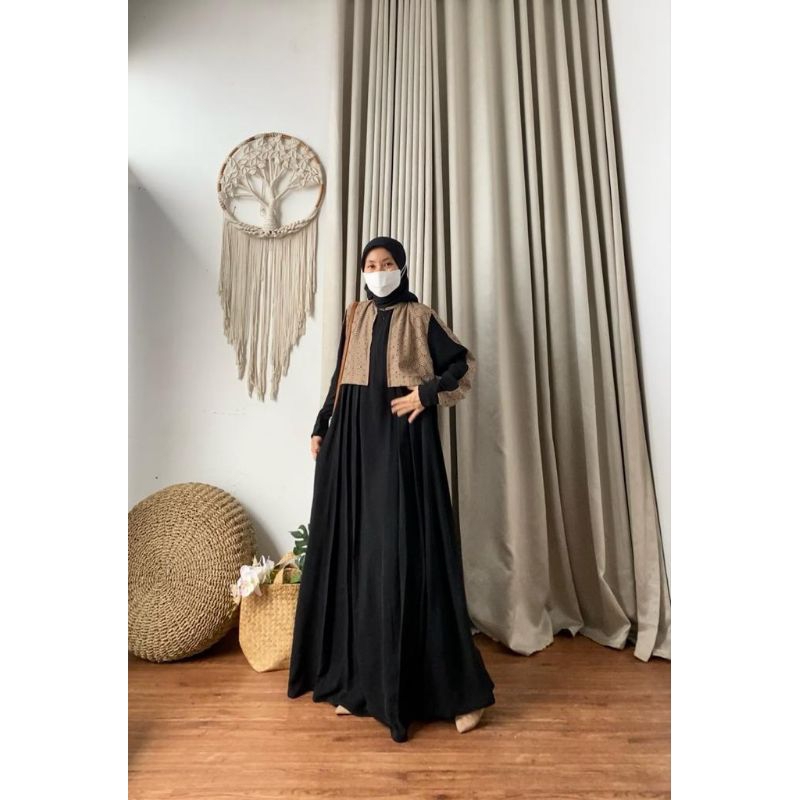 AYUDIA Abaya | Gamis Crinkel Arab Mix Katun Bordir