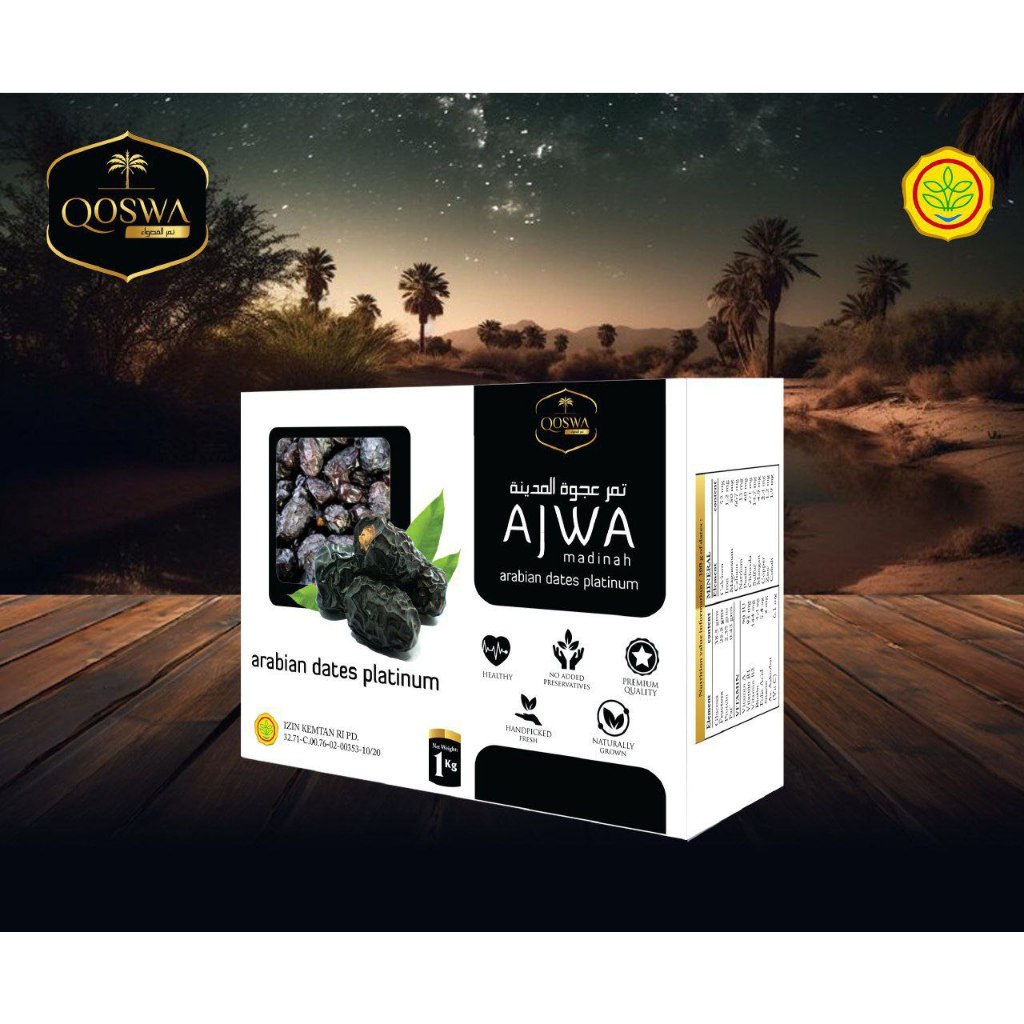 

OQSWA KURMA AJWA Premium Madinah 500 gram Kurma Kering Nabi Ajwa Sunnah