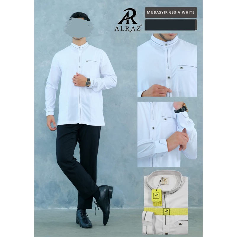 BAJU KOKO ALRAZ LENGAN PANJANG WARNA PUTIH/ TAQWA ALRAZ