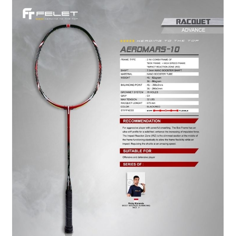 Raket Badminton Felet AEROMARS 10 Original