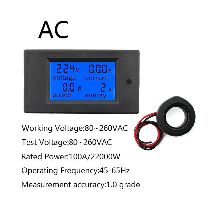 Power meter digital pzem 061 watt ampere voltmeter 220Vac 100A