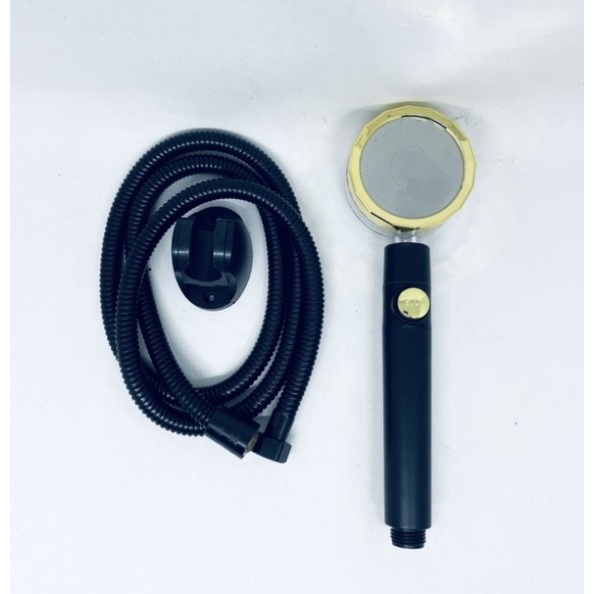 HAND SHOWER TURBO FAN SET HITAM GOLD / SHOWER MANDI KIPAS PREMIUM