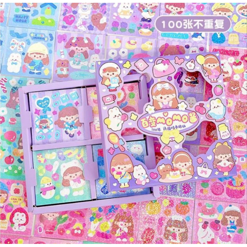 

Stiker Momo Viral 100sheet Stiker Gliter / Stiker Aesthetic Kekinian