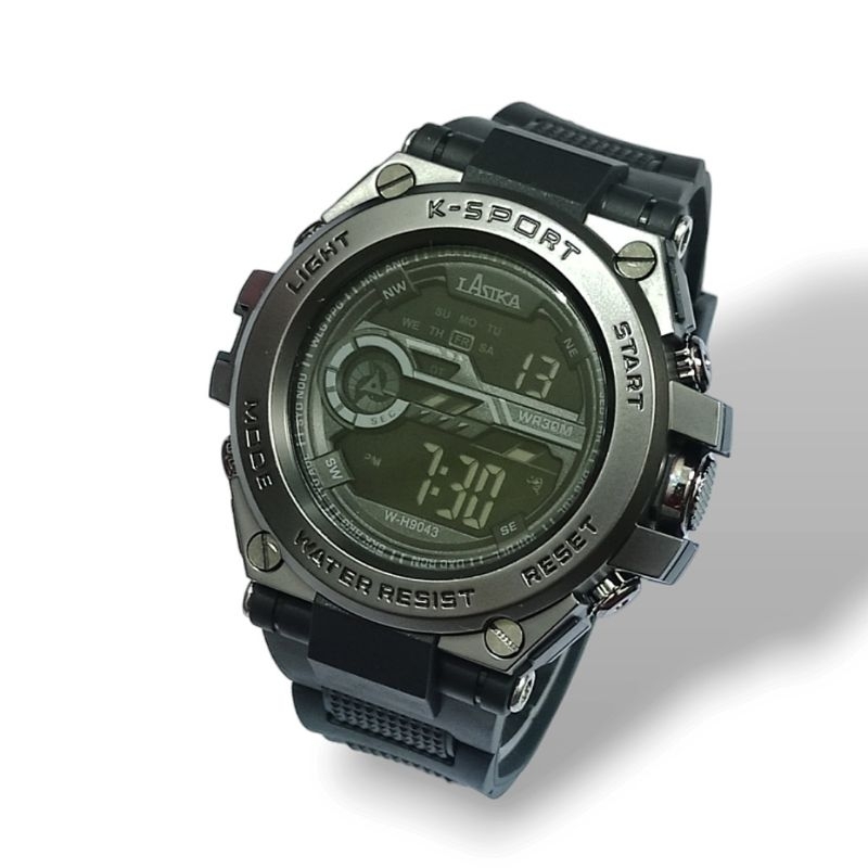 Jam Tangan Digital Sport Pria Lasika W-H9043 Tali Rubber Anti Air Limited Edition Water Resist Titik