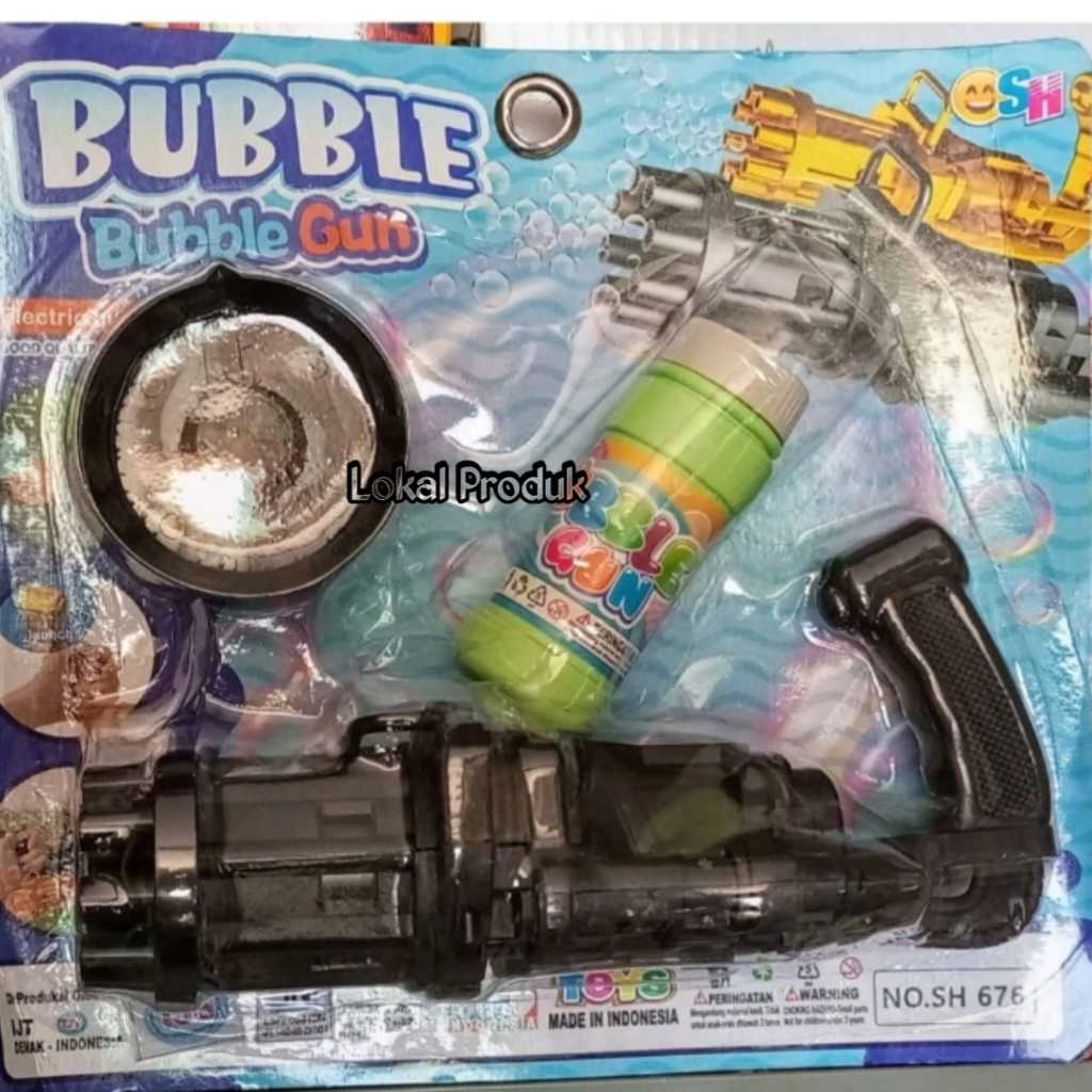 Bubble Gun Gelembung Air Sabun SH 676 Set Lengkap Denagn Air Sabun | Mainan Elektrik Mesin Gelembung