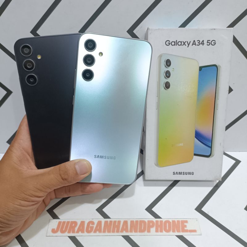 Samsung A34 5G 8/256GB + 8/128GB Hp Second Seken Bekas Fullset