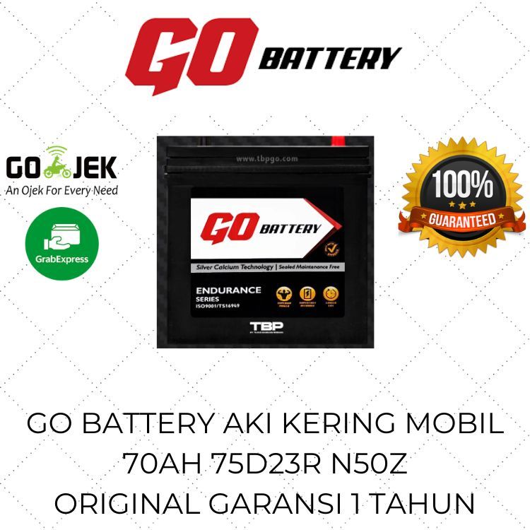 Aki Mobil Kering 70Ah WULING TERRANO BLAZER KIJANG GO BATTERY 12V 75D23R N50Z / Aki Mobil Original G