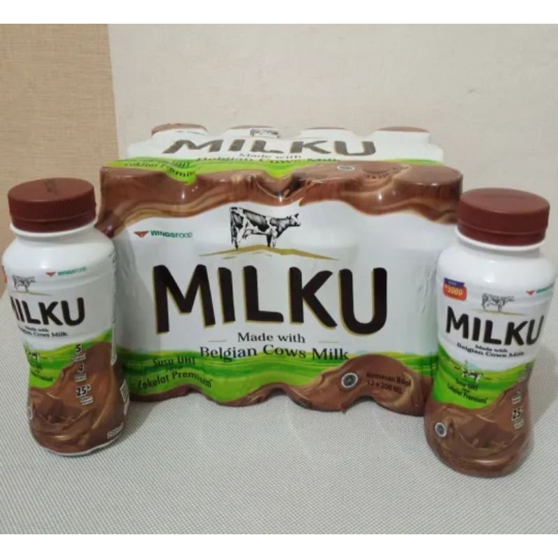 

MILKU Susu UHT Rasa Cokelat Premium 1 Pack isi 12 Botol