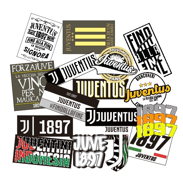 

STICKER STIKER GAMBAR TEMPEL JUVENTUS 1 PACK VINIL PUTIH GEN