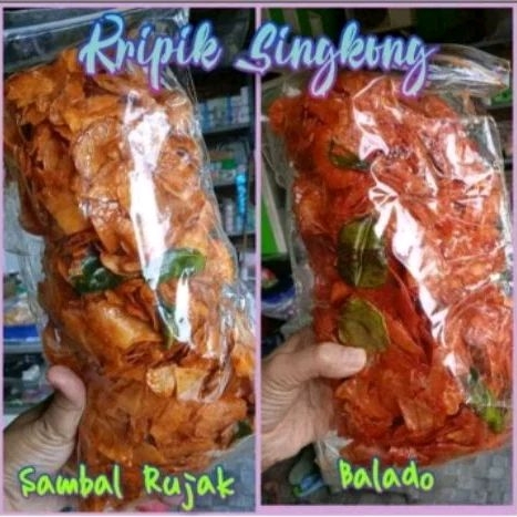 

Keripik singkong lengket balado pedas manis dan bumbu rujak berat 500 gram