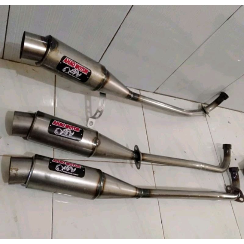 Knalpot racing ahau full bas Untuk motor Bebek ALL VARIAN.type Jupiter z.supra x125.karisma.revo.abs