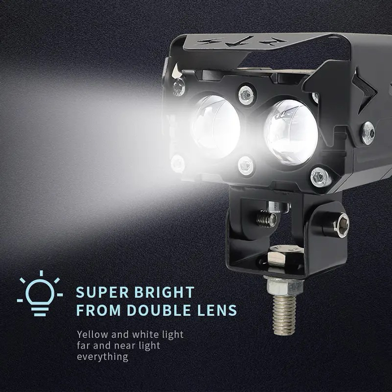 Lampu 2 Mata Sorot Tembak Laser Gun Sql 2Mata - Luminos Q6 Mobil Motor / Luminos Lampu Tembak /