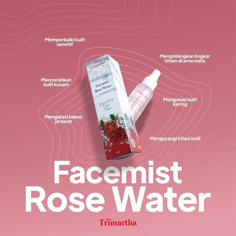 PURE ROSE WATER BPOM - air mawar murni 100% Trimartha