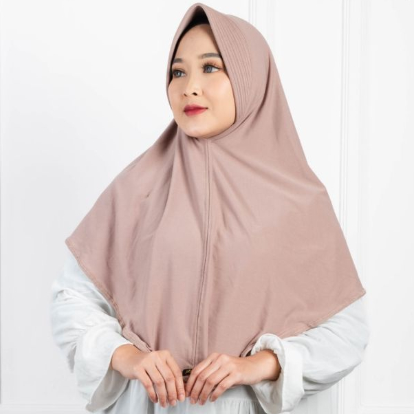 Ilfa Bergo Hamidah  Jumbo XL Menutup Dada Jersey Premium Instan - Khimar Pet Tanpa Tali Jumbo