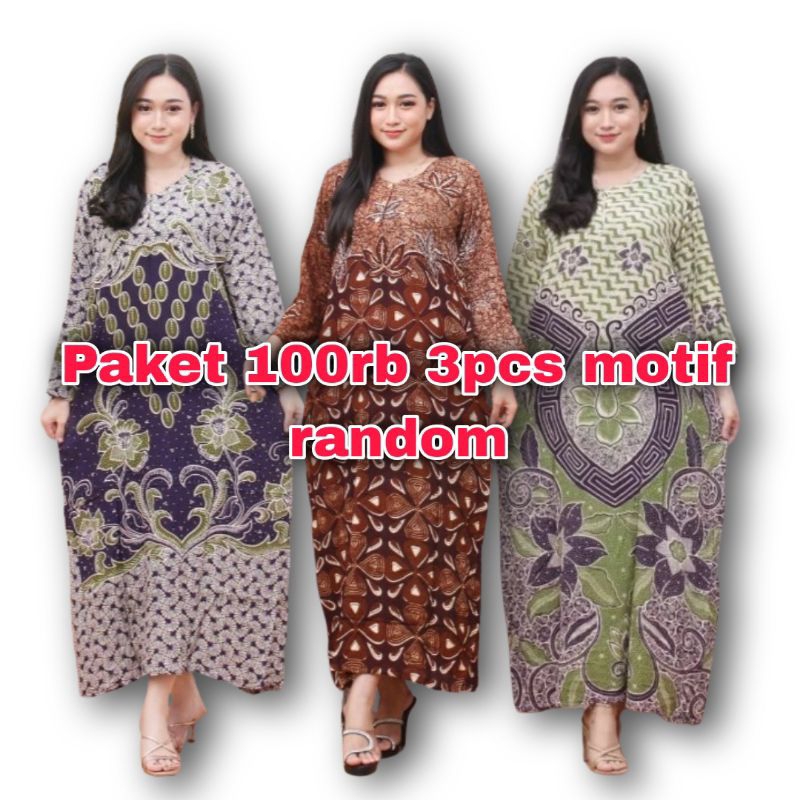 100ribu dapat 3pcs || Daster Lengan Panjang Rayon PREMIUM Ld 110 Murah Batik Kekinian Daster Kencana