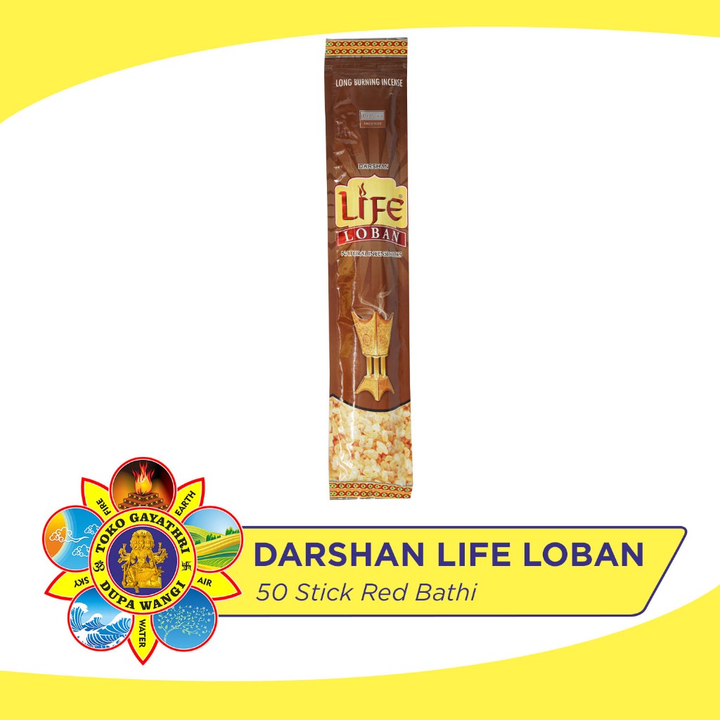 Dupa Wangi Aromaterapi Red Bathi Darshan - Life Loban 50 Sticks