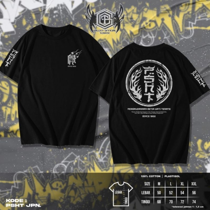 Kaos Sablon PSHT Motif Font Jepang Terlaris
