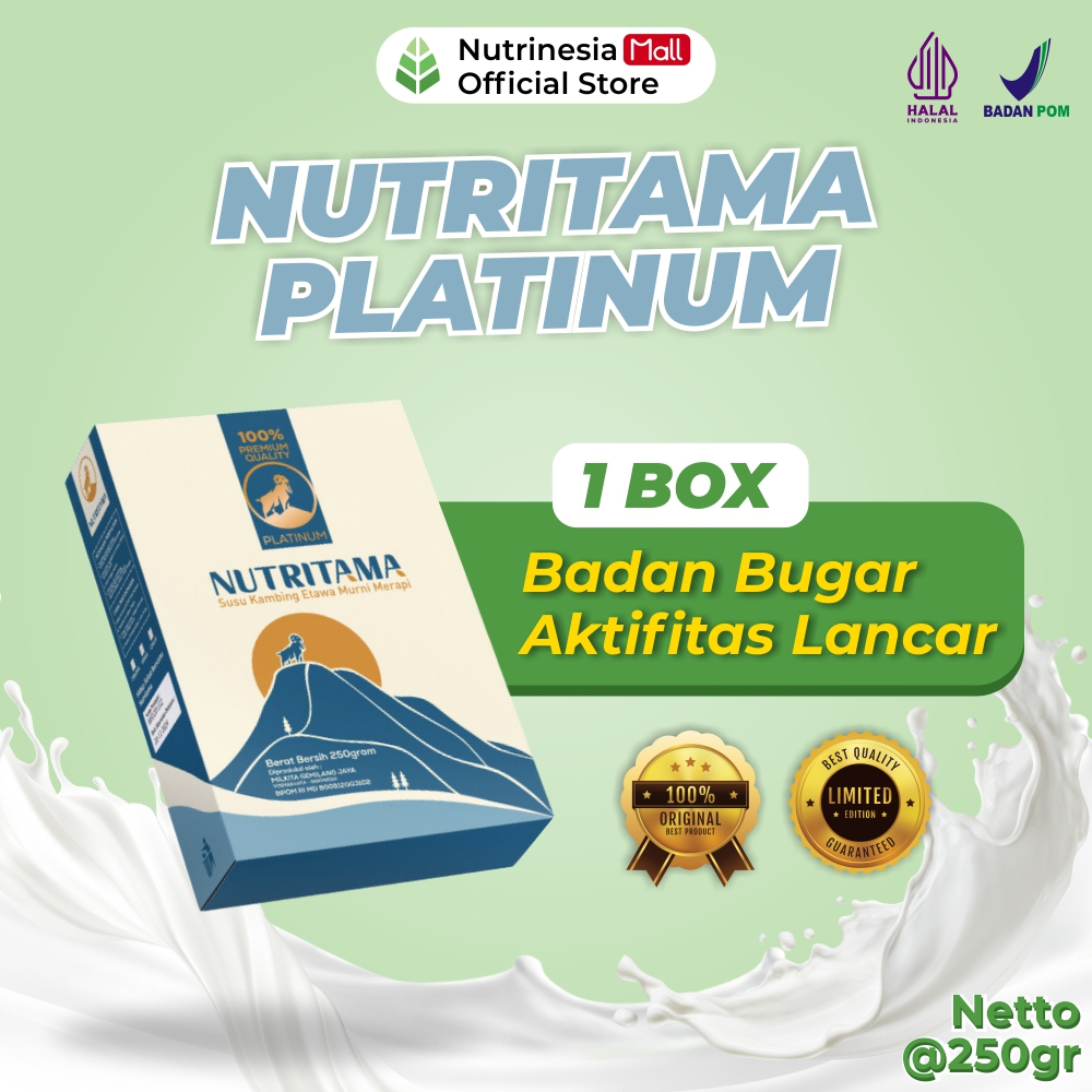 

Nutritama Susu Kambing Bubuk Etawa Kemasan 250gr Bantu Tingkatkan Imun
