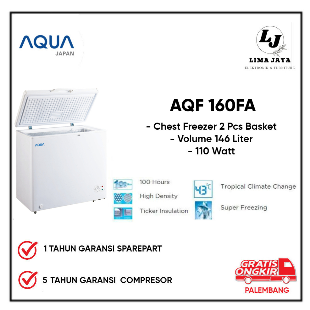 Chest Freezer Aqua AQF 120FB / 160FA / 210FA Freezer Box Lemari Pembeku Aqua