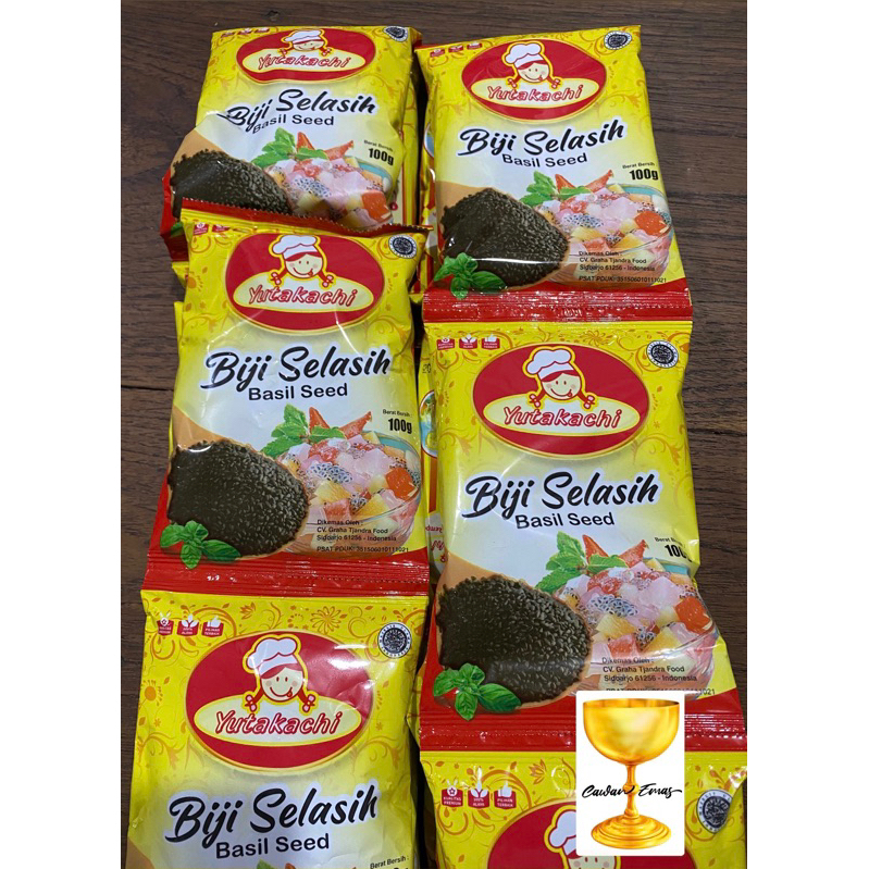

biji selasih yutakachi / basil seed 100gr / biji selasih yutakachi sachet isi 10 / yutakachi renteng