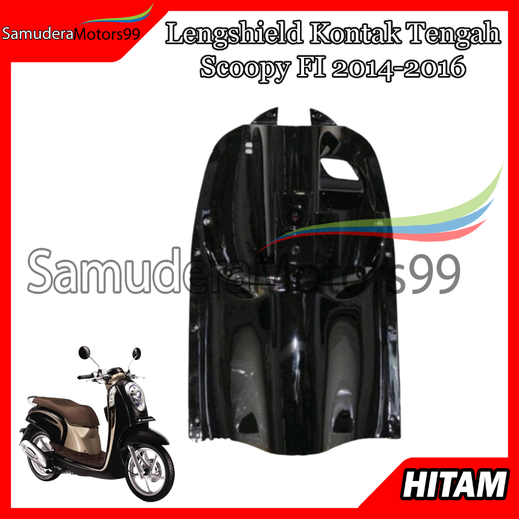 Cover Legshield Kontak Tengah Honda Scoopy FI 2013-2016 Hitam Glossy