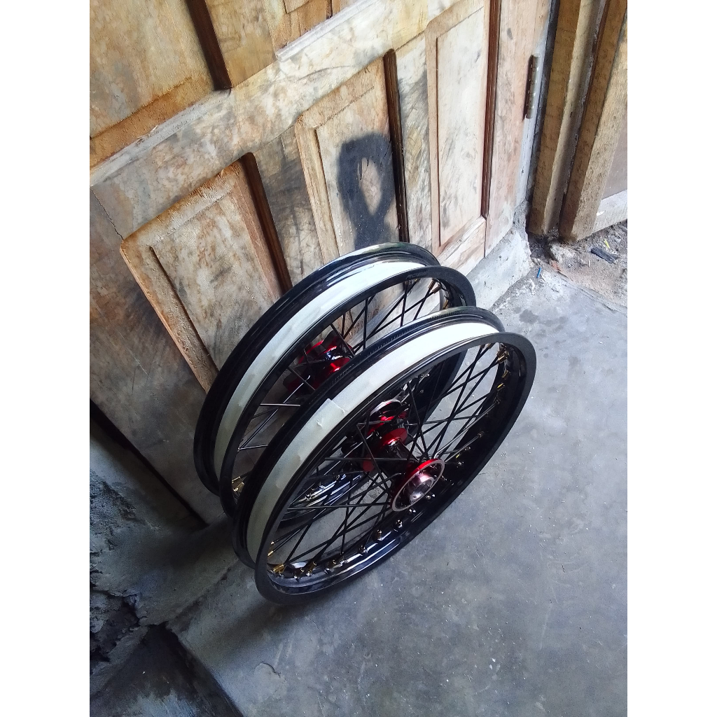 Velg Set Semi Cacing KLX 185/185 Tanpa Ban Ring 17 PNP D-Tracker 150 Series