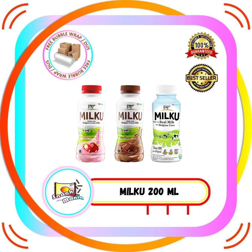 

Milku UHT Chocolate Strawberry Original Milk 200 ml Susu Coklat Stroberi