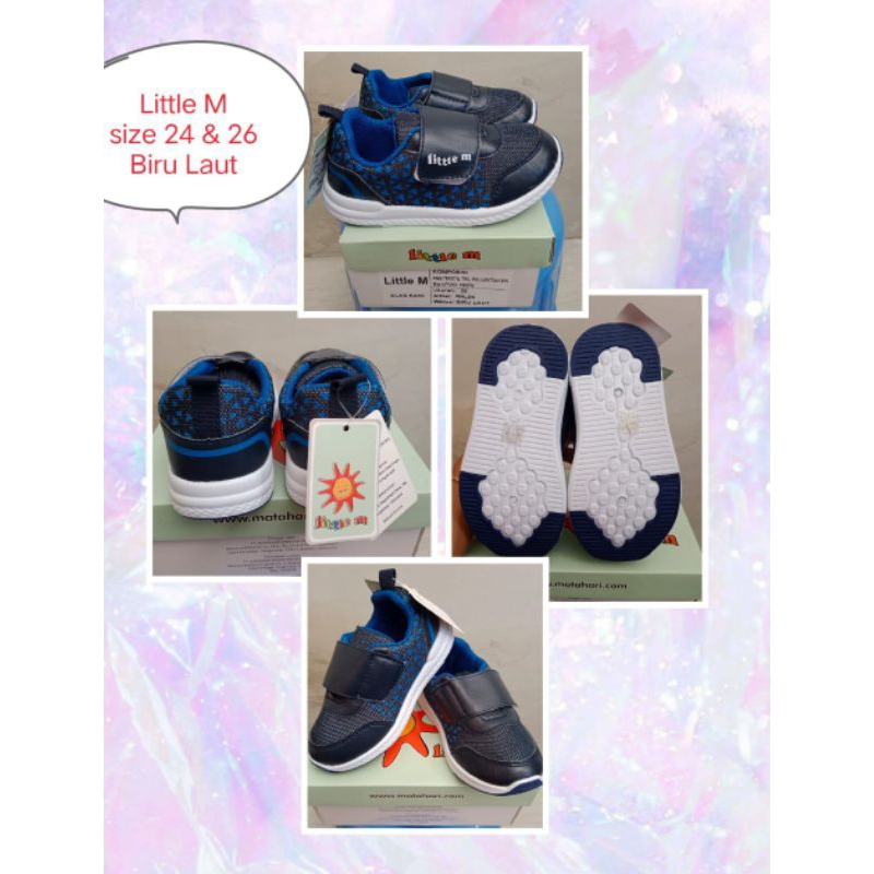 Sepatu Anak Little M, Ori Matahari,warna Biru, Size 26