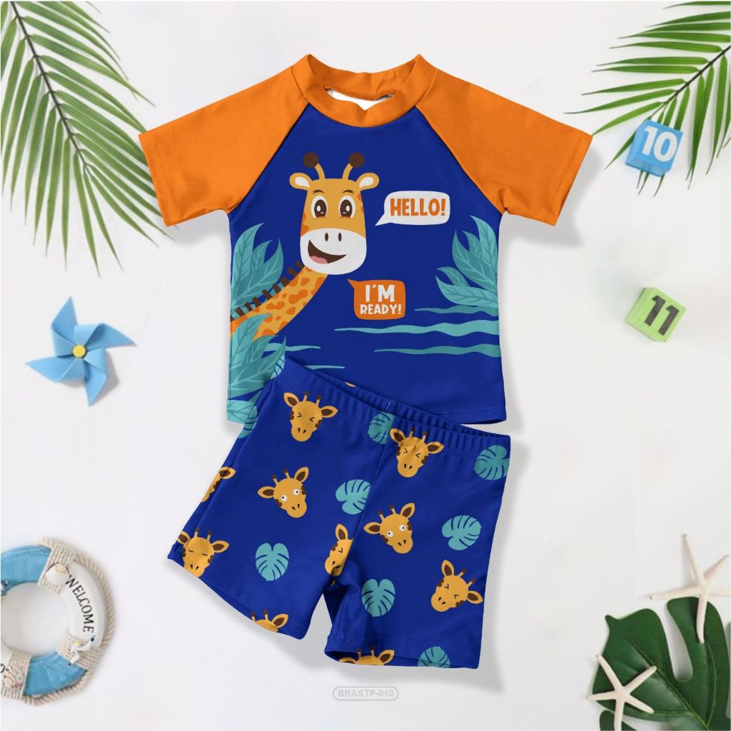 Baju Renang Anak Laki Laki Atas Bawahan Motif Binatang