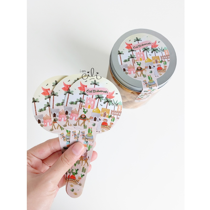 

(SIF127/SIF128) Stiker idul fitri lebaran QARIRA(SEAL) untuk toples paperbag dus kotak iamcili diameter 7cm [25pcs]